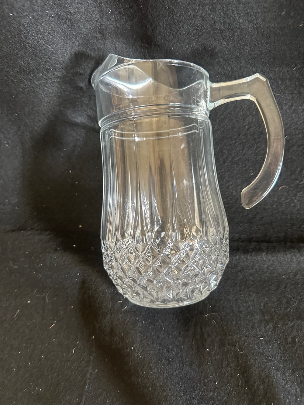 Clear Glass Crystal-Style Pitcher with Handle